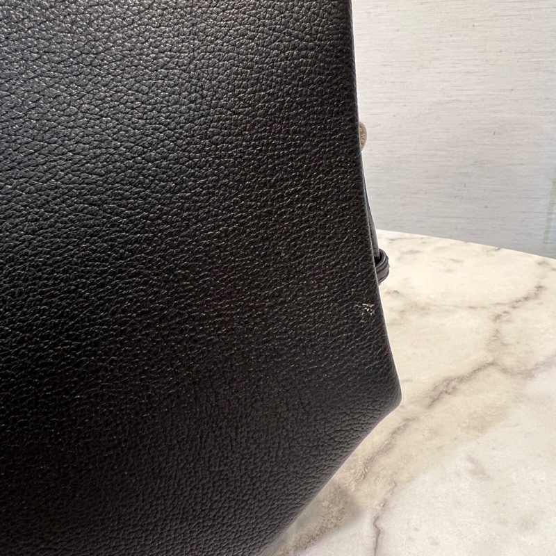 Hermes 黑Tarillion Novello皮銀釦Opli 28斜背包-6