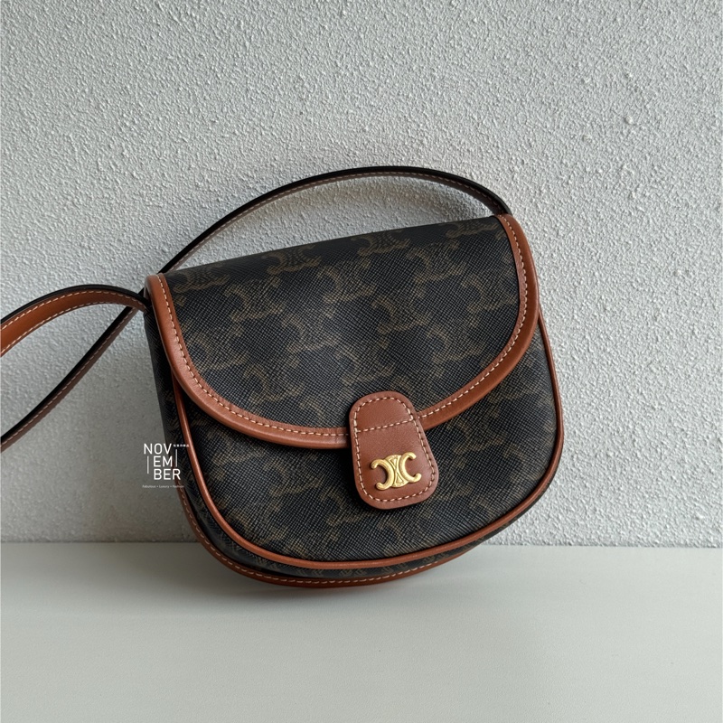 99新🆕 Celine 賽琳 老花迷你馬鞍包 斜背包-1