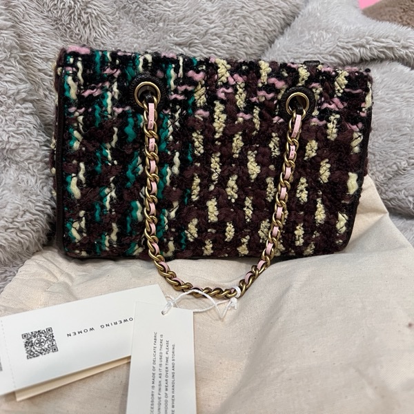 Tory Burch Fleming Soft Tweed Mini Chain Tote 托特 全新-1