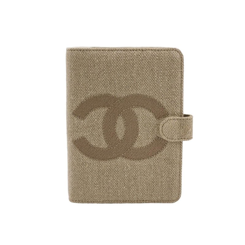 Chanel 帆布 雙C Logo 中古 記事本套-0
