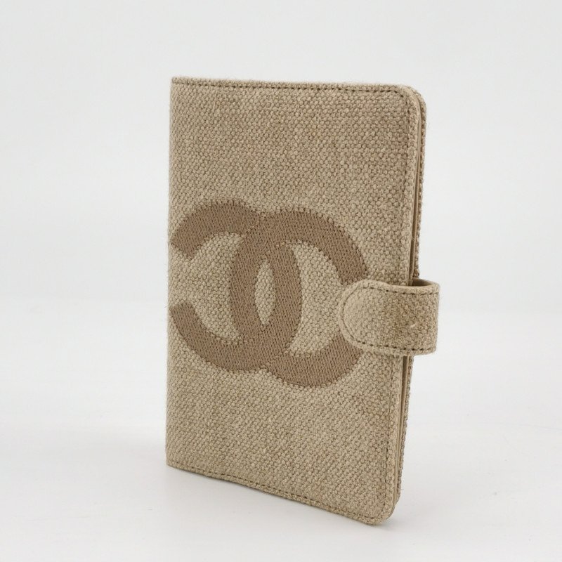Chanel 帆布 雙C Logo 中古 記事本套-1
