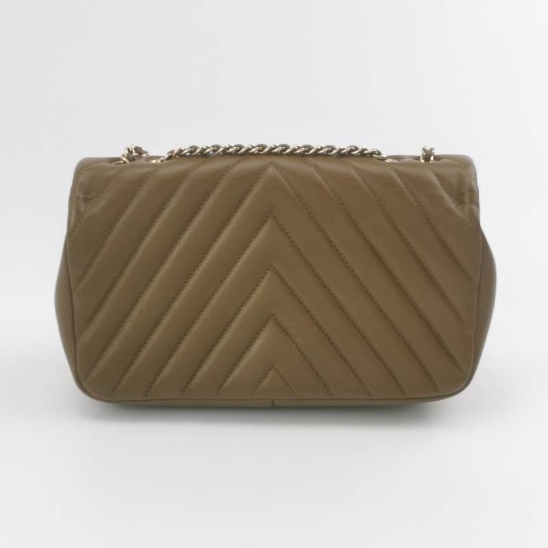Chanel Classic Flap 季節限定款 羊皮 純色 V紋 絎縫 雙C扣 皮穿鏈 斜背包 單肩包-4
