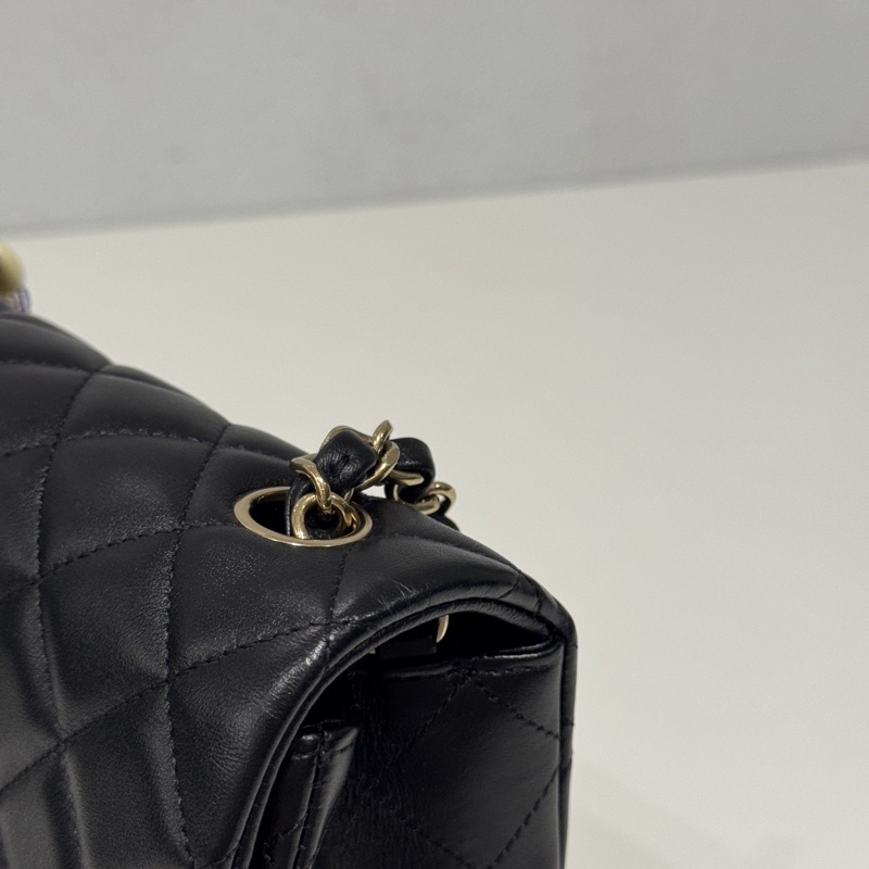 99新🆕 芯片款 經典款🖤 Chanel 香奈兒 Mini CF 20 黑色金釦 斜背包 肩背包-12