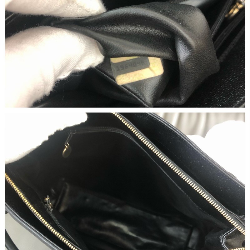 Chanel Vintage黑金魚子醬大logo 肩背包 1開-8