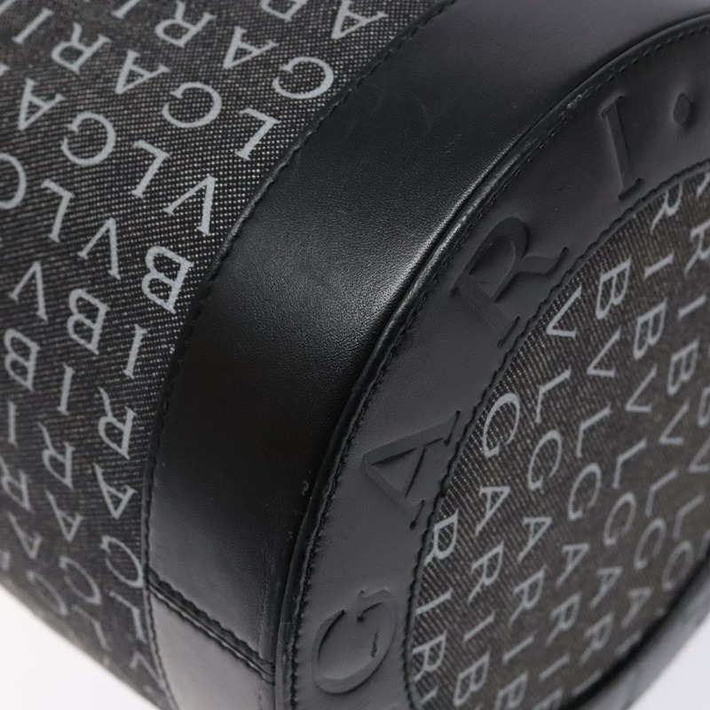 【日本直送】寶格麗 Logo Mania B-ZERO1 手袋 帆布 黑色 銀色 正品 138860-14