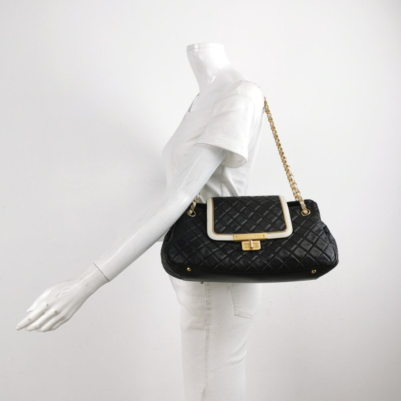 Chanel 2.55 Bag 羊皮 牛皮 拼色 菱格 絎縫 長方形旋扣 單肩包-1