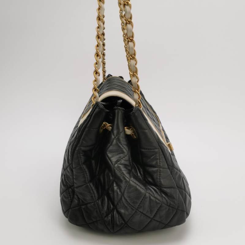 Chanel 2.55 Bag 羊皮 牛皮 拼色 菱格 絎縫 長方形旋扣 單肩包-3