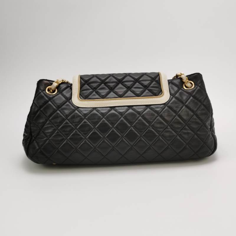 Chanel 2.55 Bag 羊皮 牛皮 拼色 菱格 絎縫 長方形旋扣 單肩包-4