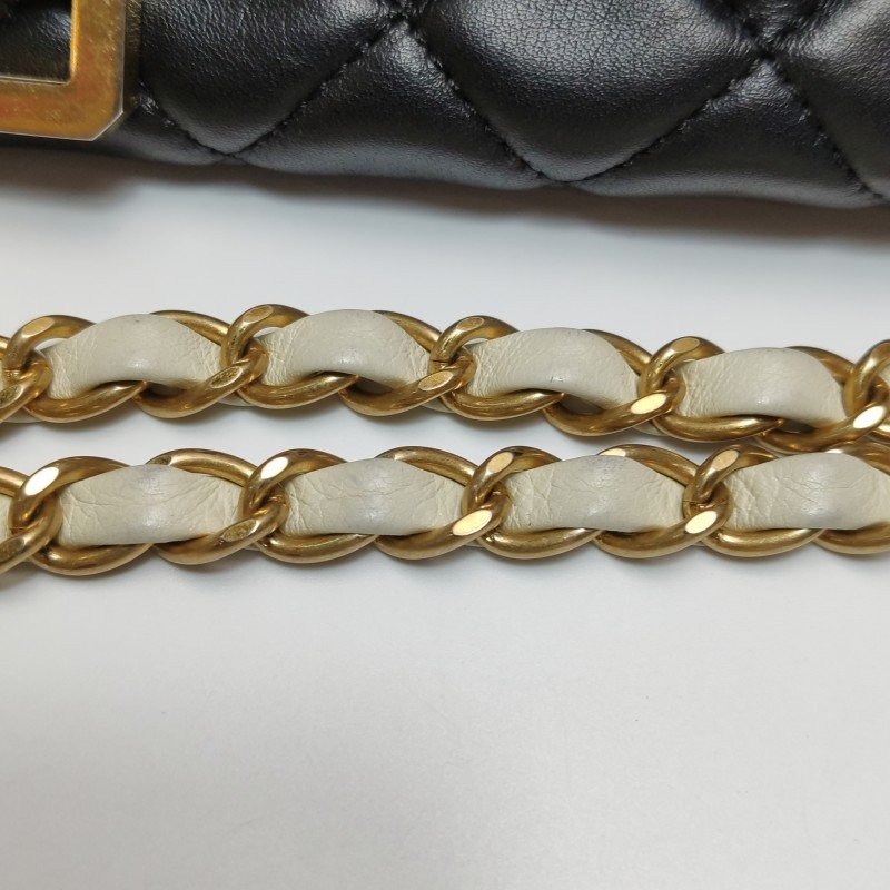 Chanel 2.55 Bag 羊皮 牛皮 拼色 菱格 絎縫 長方形旋扣 單肩包-11