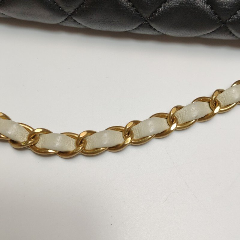 Chanel 2.55 Bag 羊皮 牛皮 拼色 菱格 絎縫 長方形旋扣 單肩包-15