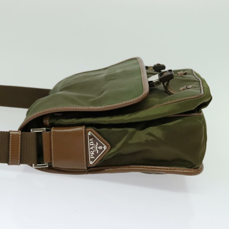 【日本直送】PRADA 單肩包 尼龍 綠銀 正品 ep10172-2