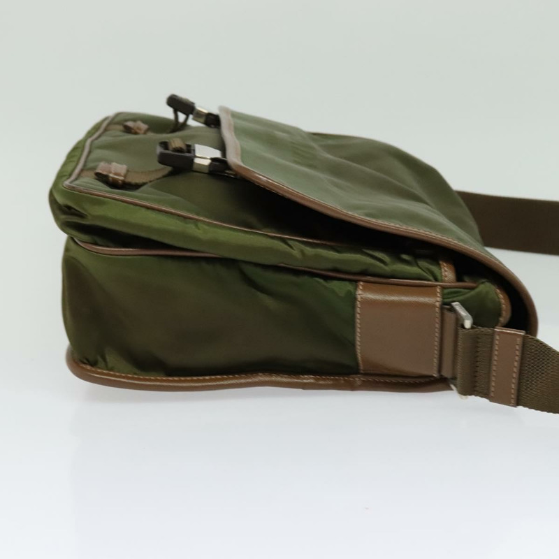 【日本直送】PRADA 單肩包 尼龍 綠銀 正品 ep10172-3