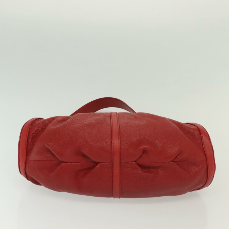 【日本直送】BVLGARI 斜背包 皮革 紅色 銀色 正品 139061-4