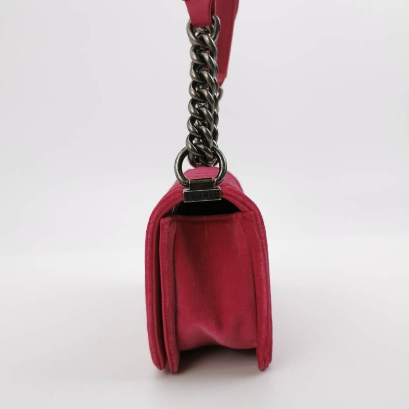 Chanel Leboy 季節限定款 小號 絨布 羊皮 純色 方形 雙C鎖扣 單肩包-2