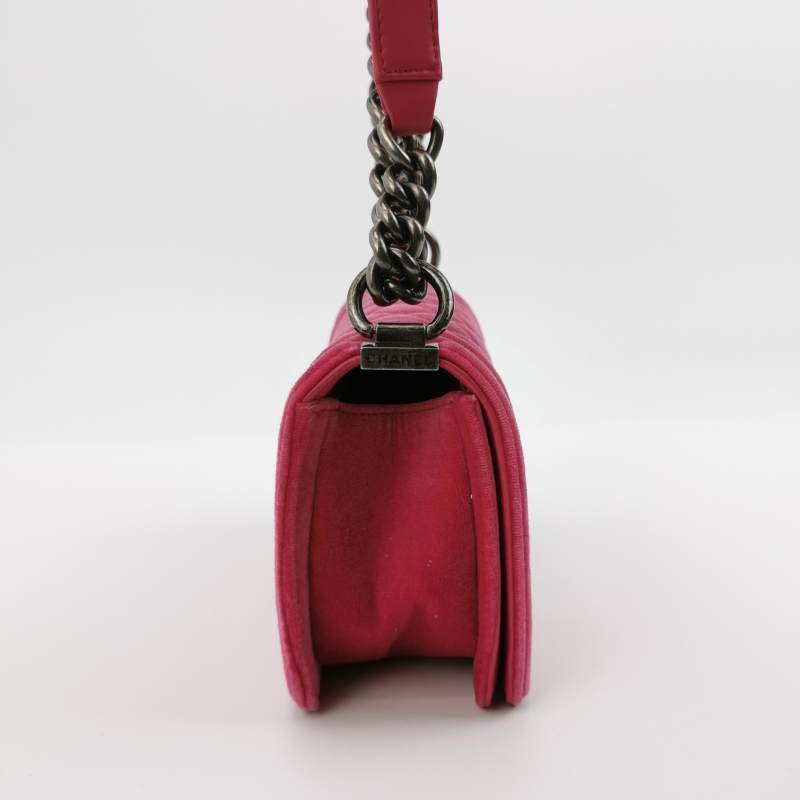 Chanel Leboy 季節限定款 小號 絨布 羊皮 純色 方形 雙C鎖扣 單肩包-3