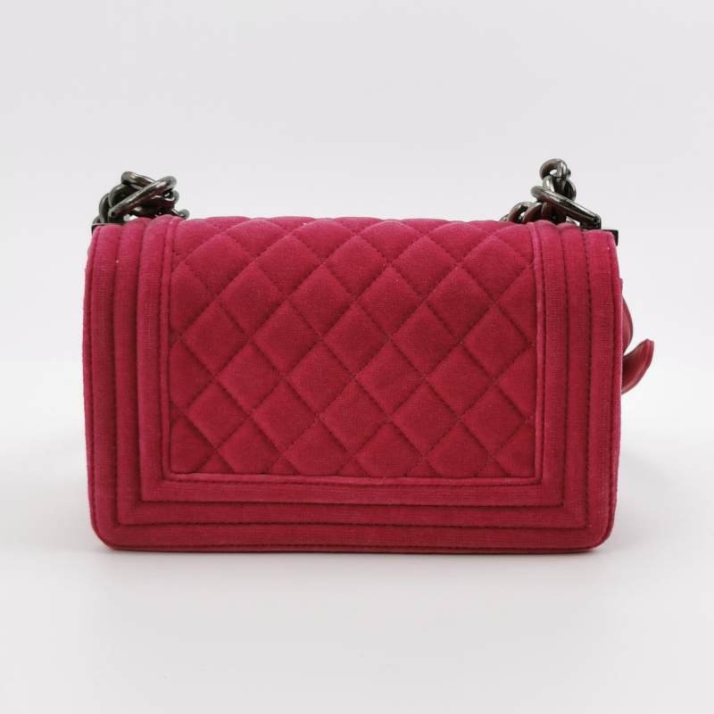 Chanel Leboy 季節限定款 小號 絨布 羊皮 純色 方形 雙C鎖扣 單肩包-4