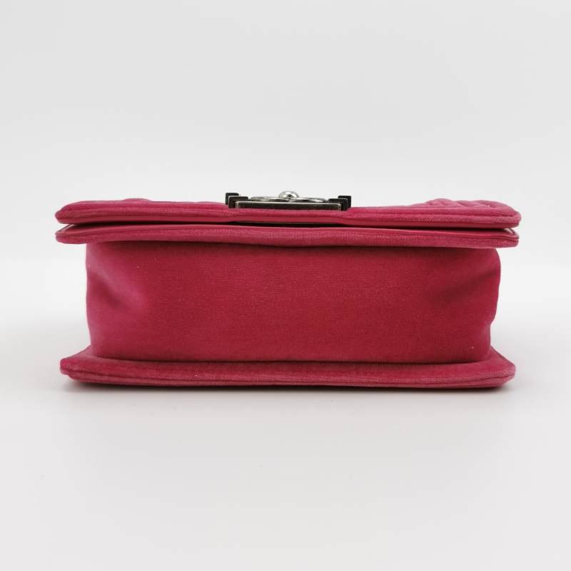 Chanel Leboy 季節限定款 小號 絨布 羊皮 純色 方形 雙C鎖扣 單肩包-5