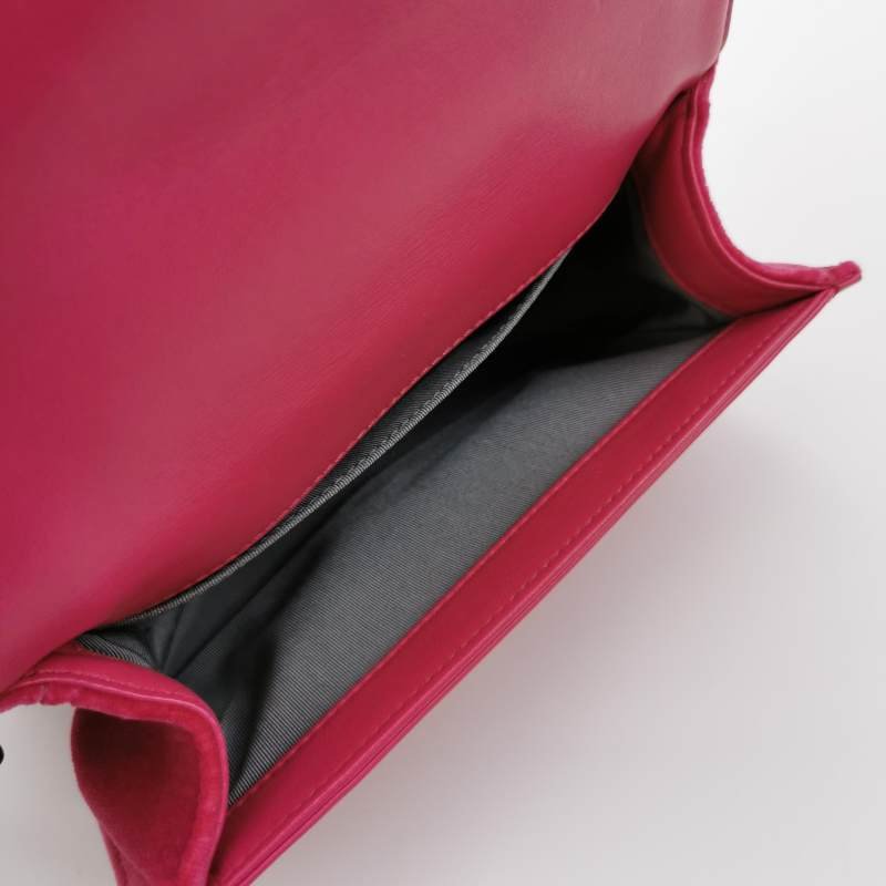 Chanel Leboy 季節限定款 小號 絨布 羊皮 純色 方形 雙C鎖扣 單肩包-6