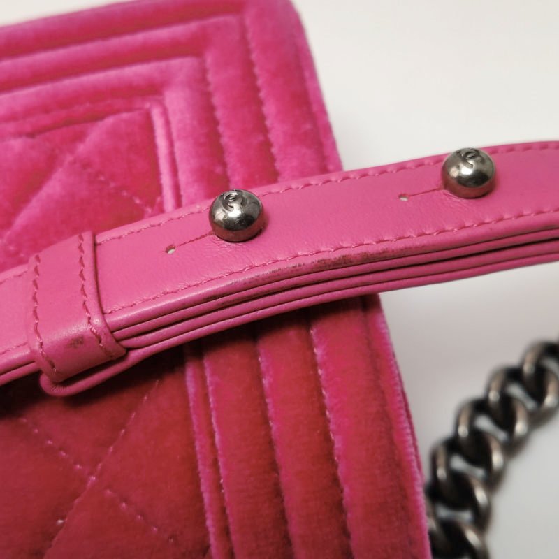 Chanel Leboy 季節限定款 小號 絨布 羊皮 純色 方形 雙C鎖扣 單肩包-9