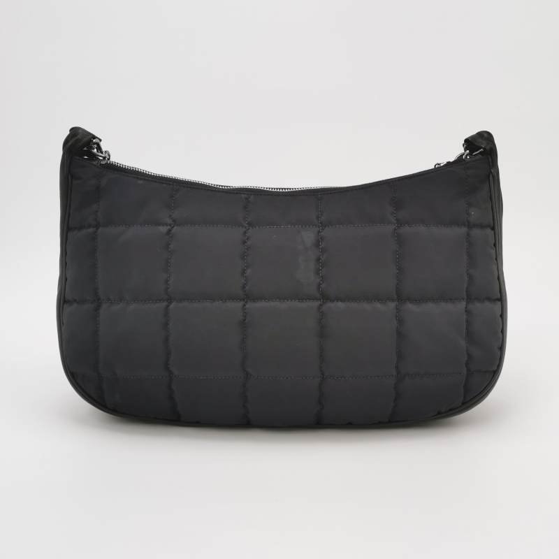 Chanel 牛皮 尼龍布 冰格 字母 雙C 中古 單肩包-4