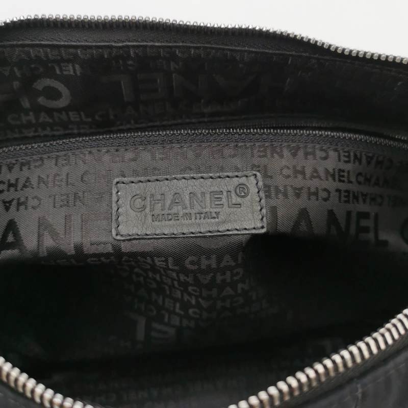 Chanel 牛皮 尼龍布 冰格 字母 雙C 中古 單肩包-7
