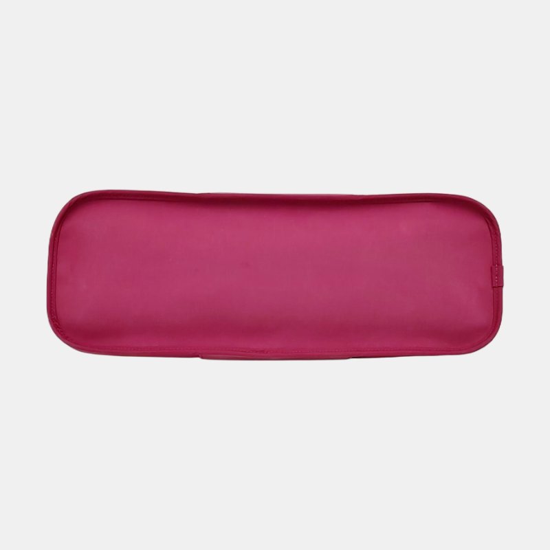 HERMÈS Cabag 39 玉蘭粉帆布肩背包 手提包銀色五金 框R刻-5