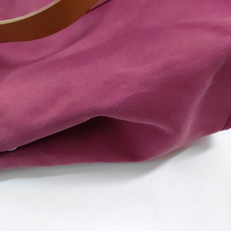 HERMÈS Cabag 39 玉蘭粉帆布肩背包 手提包銀色五金 框R刻-10