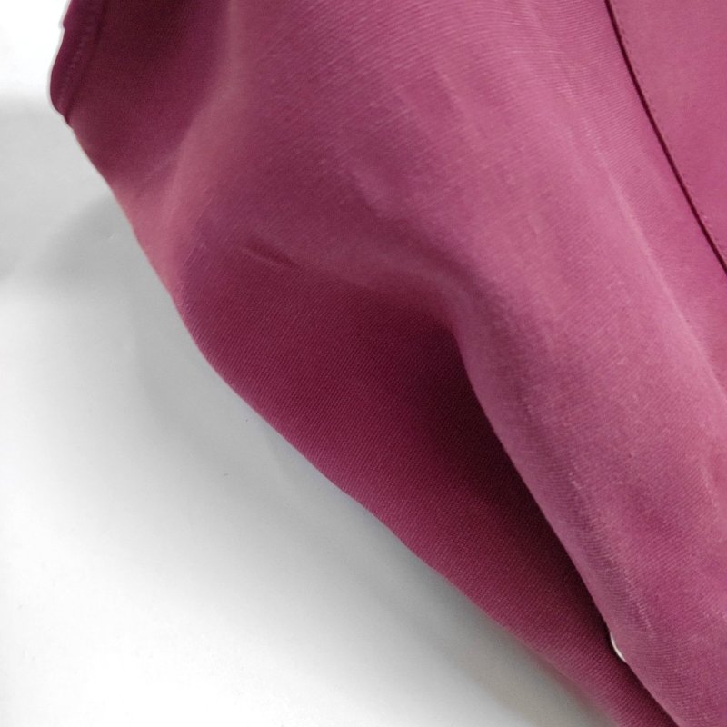 HERMÈS Cabag 39 玉蘭粉帆布肩背包 手提包銀色五金 框R刻-11