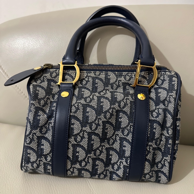 Dior Vintage Boston Bag (Navy) 20cm 迪奧中古波士頓包 (藍黑色)-5