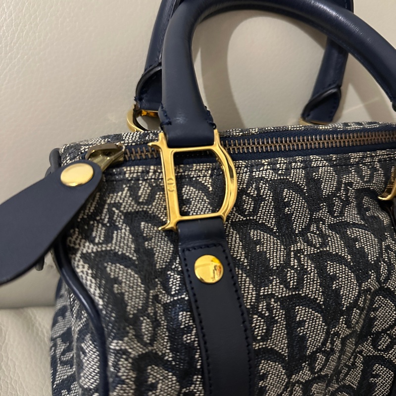 Dior Vintage Boston Bag (Navy) 20cm 迪奧中古波士頓包 (藍黑色)-14