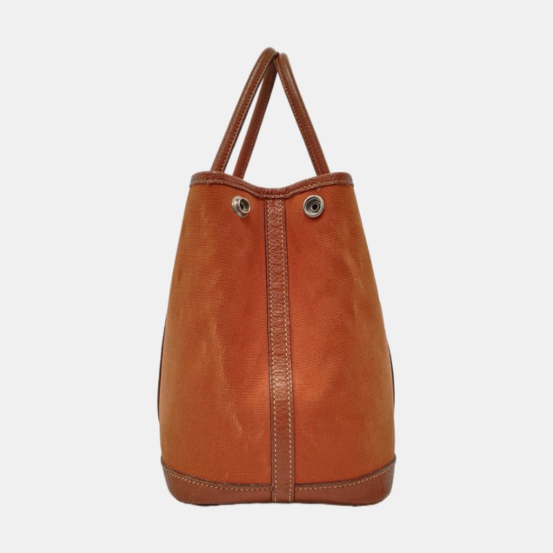 HERMÈS Garden Party 30 愛馬仕橙帆布花園包手提包 框I刻-2