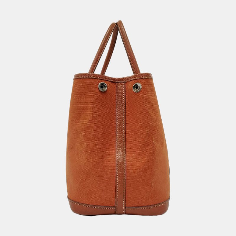 HERMÈS Garden Party 30 愛馬仕橙帆布花園包手提包 框I刻-3