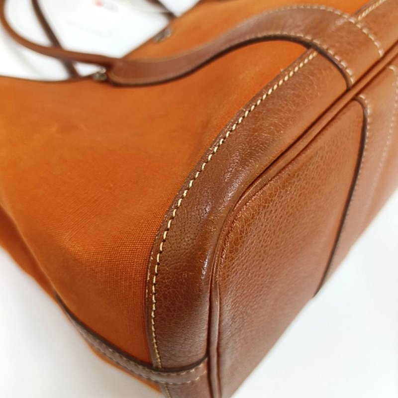 HERMÈS Garden Party 30 愛馬仕橙帆布花園包手提包 框I刻-11