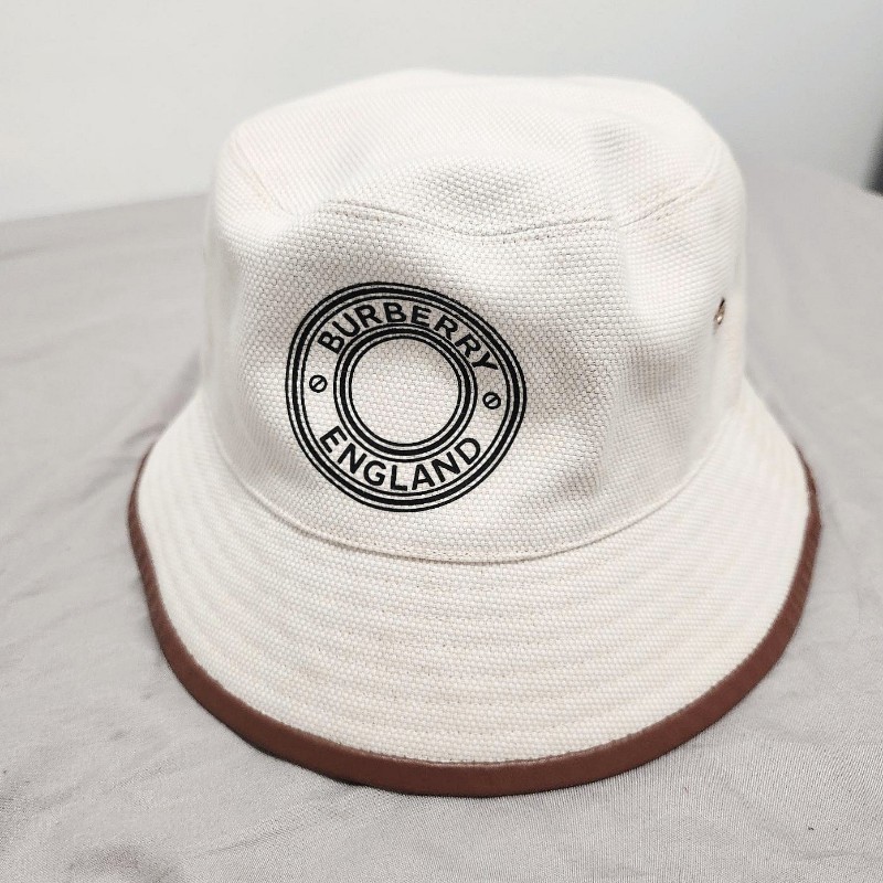 BURBERRY 圓Logo米色漁夫帽-0
