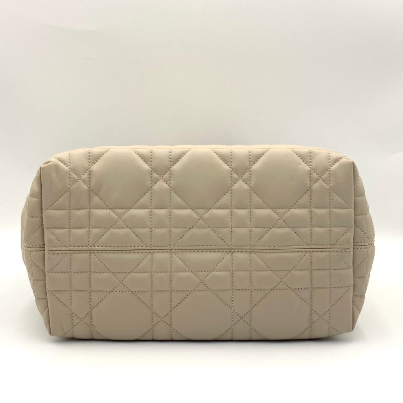 24年新款 Dior  Toujours tote bag 中號 胭脂米色金扣 子母袋款 大D標掛飾 經典菱格紋大容量女士手袋-8