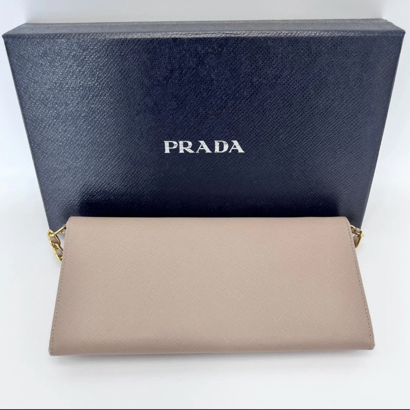 PRADA 裸粉色牛皮法棍肩背斜背包 21*10.5*2.5 98新 配件塵袋盒子-5