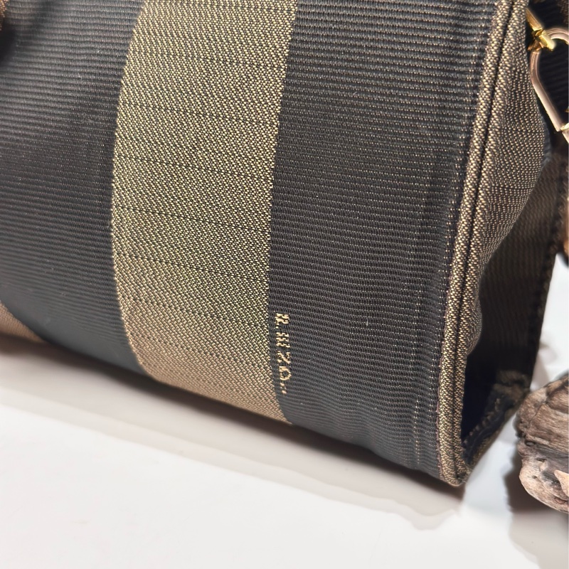 Fendi vintage 日本二手 中古復古古董 經典條紋老花 肩背包 側背包 手提包-1