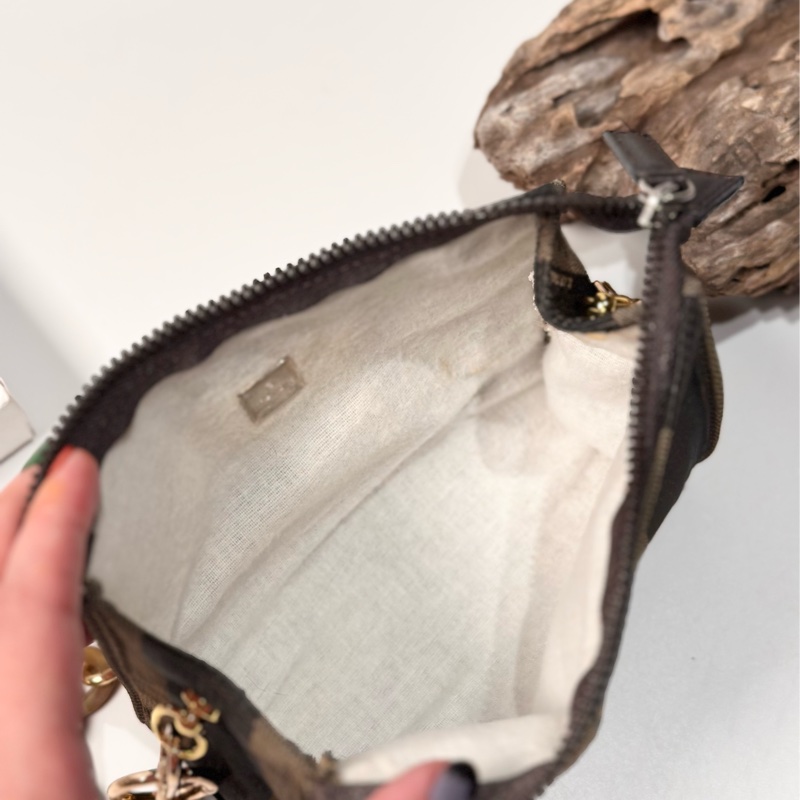 Fendi vintage 日本二手 中古復古古董 經典條紋老花 肩背包 側背包 手提包-6