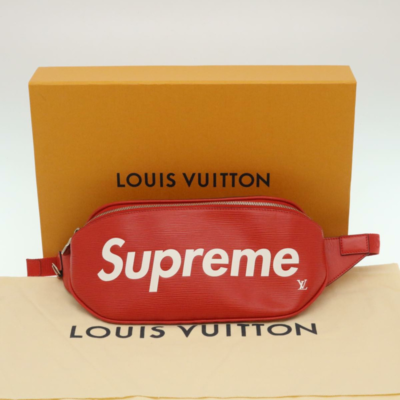 【日本直送】LOUIS VUITTON × Supreme Epi Bum Bag 腰包 紅色 M53418 LV Auth 29232SM-11