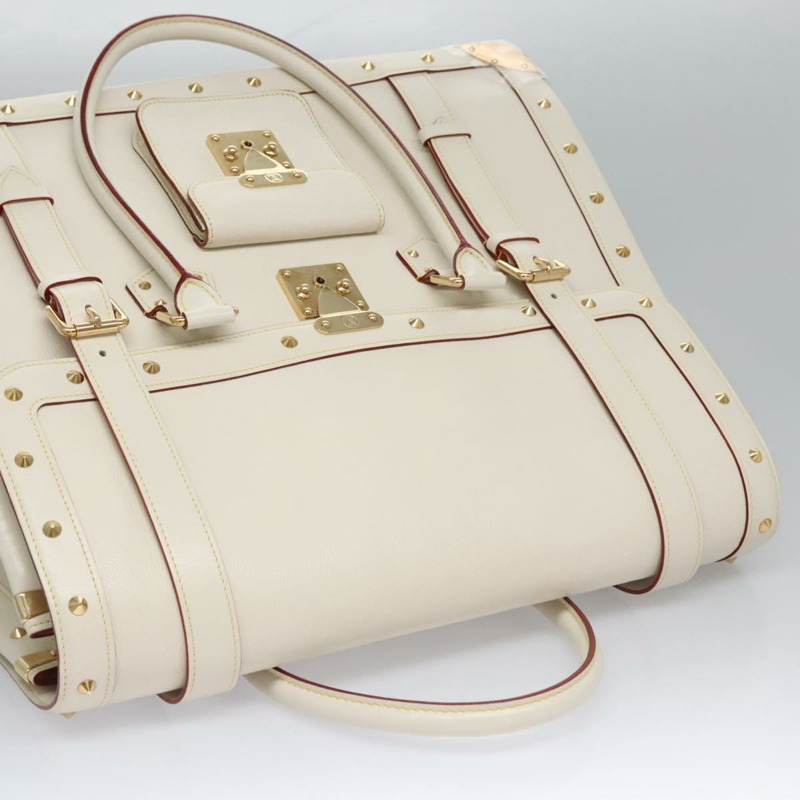 【日本直送】LOUIS VUITTON Suhari Extravagan 手提包 皮革 白色 M91803 LV 授權 115974S-5