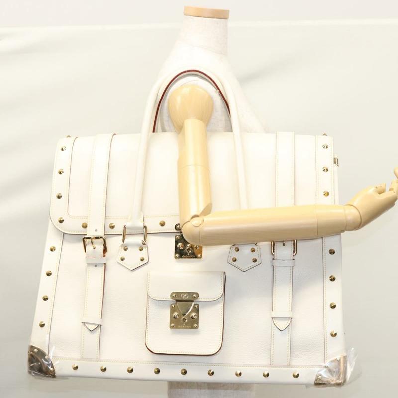 【日本直送】LOUIS VUITTON Suhari Extravagan 手提包 皮革 白色 M91803 LV 授權 115974S-30