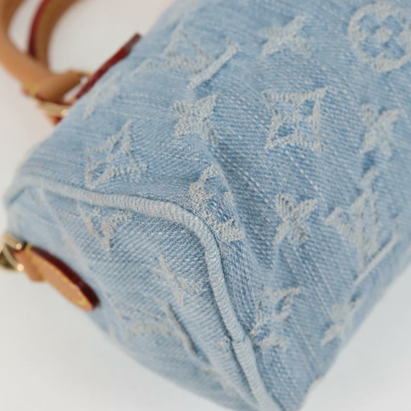 【日本直送】路易威登 Monogram 牛仔布 Nano Speedy 手提包藍色 M11212 LV 授權 125482SM-9