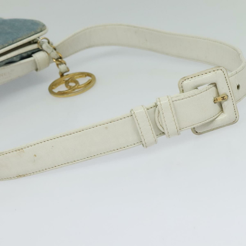 【日本直送】香奈兒 Matelasse 腰包 牛仔藍金色 CC 正品 126559-6