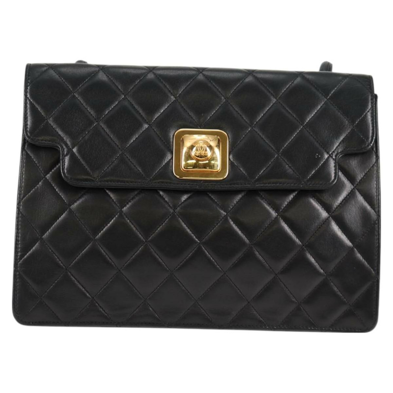 【日本直送】香奈兒 Matelasse 單肩包 小羊皮 黑金 CC 正品 126497V-12