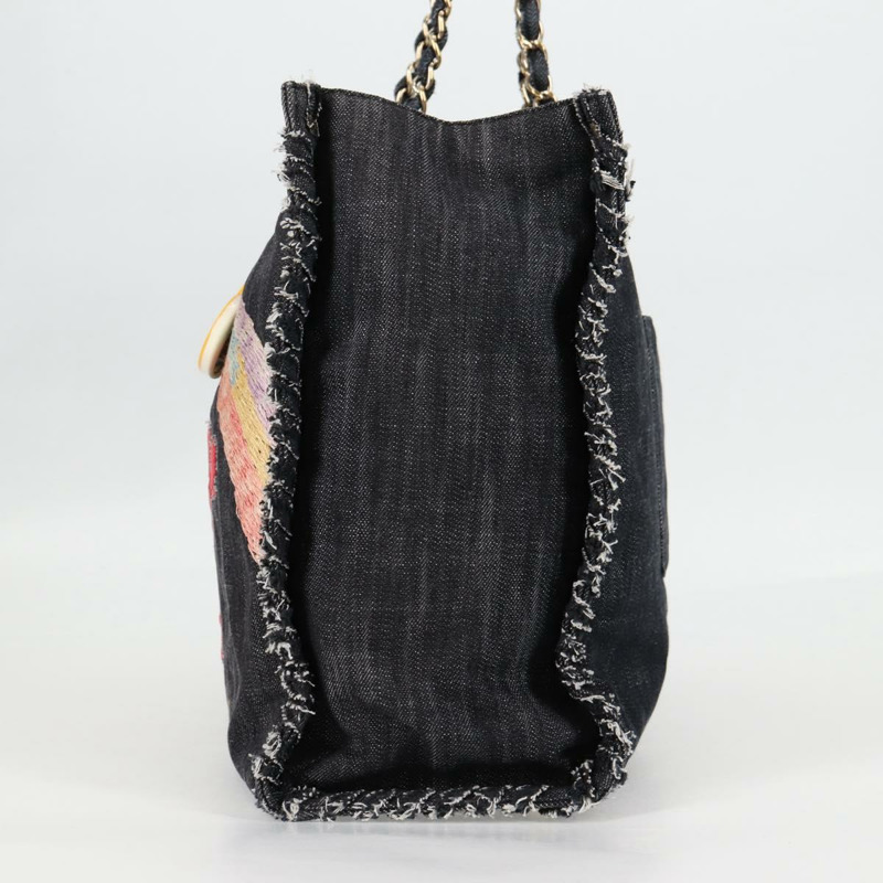 【日本直送】香奈兒 (CHANEL) 絎縫鏈條單背包，牛仔藍/海軍藍/銀色雙C標誌，貨號 122424SM-2