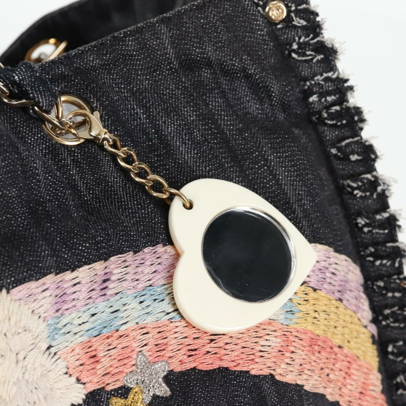 【日本直送】香奈兒 (CHANEL) 絎縫鏈條單背包，牛仔藍/海軍藍/銀色雙C標誌，貨號 122424SM-8