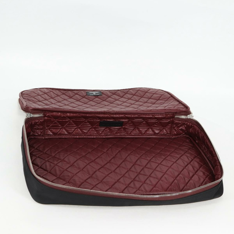 【日本直送】香奈兒 (CHANEL) 絎縫 PC 尼龍黑銀色 CC 認證手機殼 121516M-17