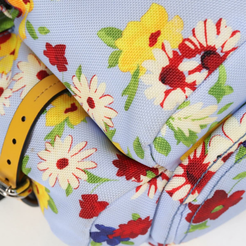 【日本直送】Miu Miu帆布雙肩包，淺藍/銀色，正品編號119229M-16