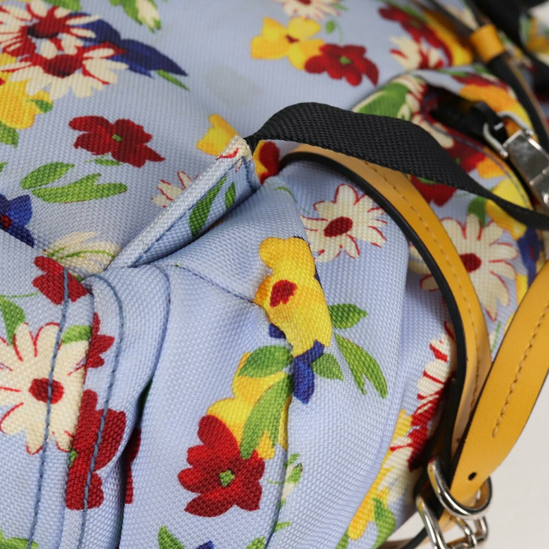 【日本直送】Miu Miu帆布雙肩包，淺藍/銀色，正品編號119229M-19