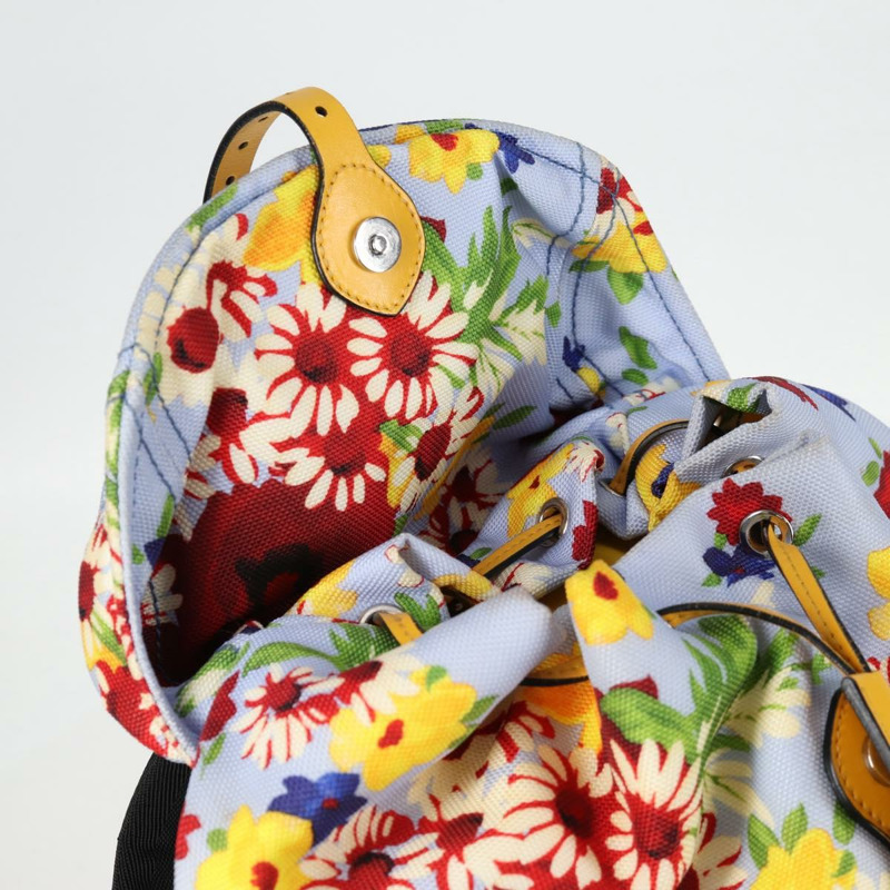 【日本直送】Miu Miu帆布雙肩包，淺藍/銀色，正品編號119229M-23